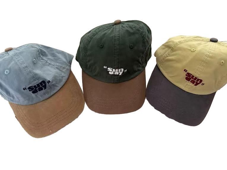 "sunday" Embroidered Caps Sunday Hats