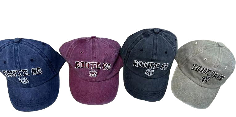 Route 66 Washed Embroidered Cap