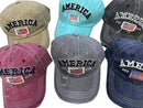 America USA Patch Est 1776 Washed Embroidered Cap