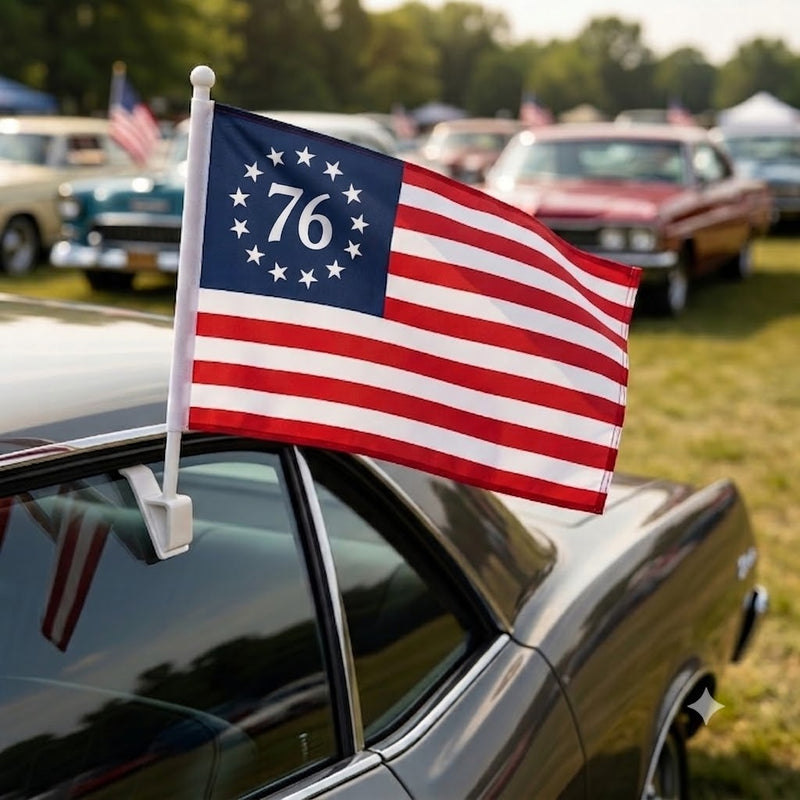 Betsy Ross Spirit of '76 Car Flag | 1776–1976–2026 | 12x18 Heavy