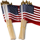 100 Pack 12"x18" Inch USA American Flags Wooden Stick Flags