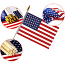 100 Pack 12"x18" Inch USA American Flags Wooden Stick Flags