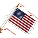 100 Pack 4x6 Inches USA American Flags Wooden Stick Flags