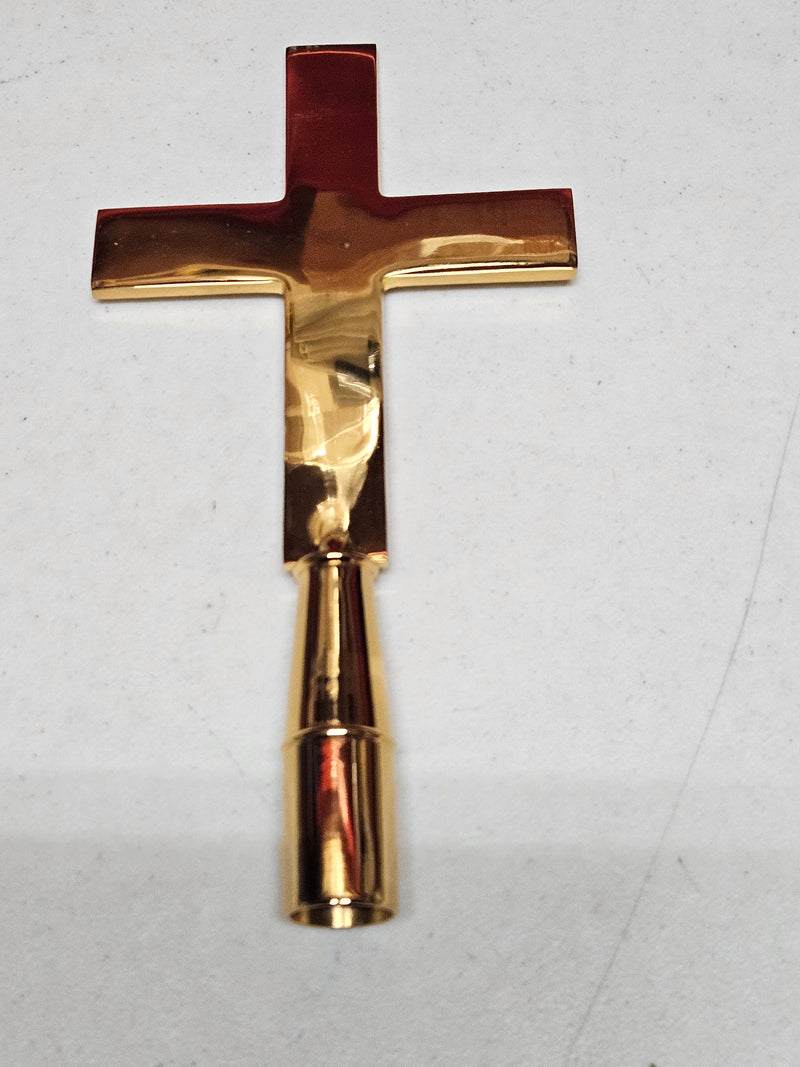 Super Brass Flag Christian Cross Indoor Flagpole With adapter 1" or 1.25" Pole Diameter Ornaments