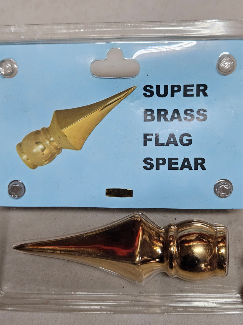 Super Brass Flag Spear Traditional Indoor Flagpole With adapter 1" Diameter Ornaments