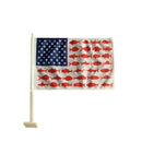 American Angler Fish Car Flag | Double Sided | Patriotic Vehicle Flag