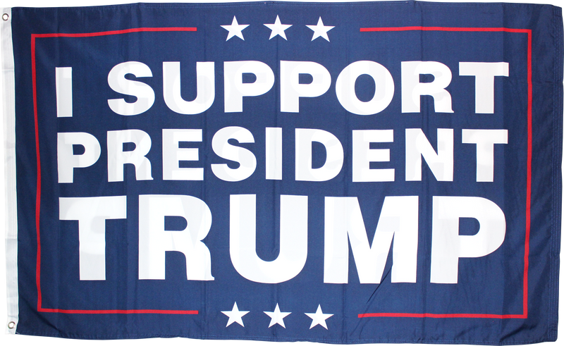 I Support President Trump Blue 3'X5' Double Sided Flag ROUGH TEX® 100D