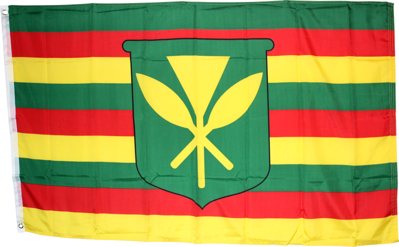 Kanaka Maoli 3'X5' Embroidered Flag ROUGH TEX® 300D Nylon