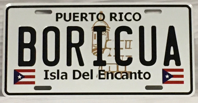 Puerto Rico Boricua Isla De Encanto Embossed License Plate