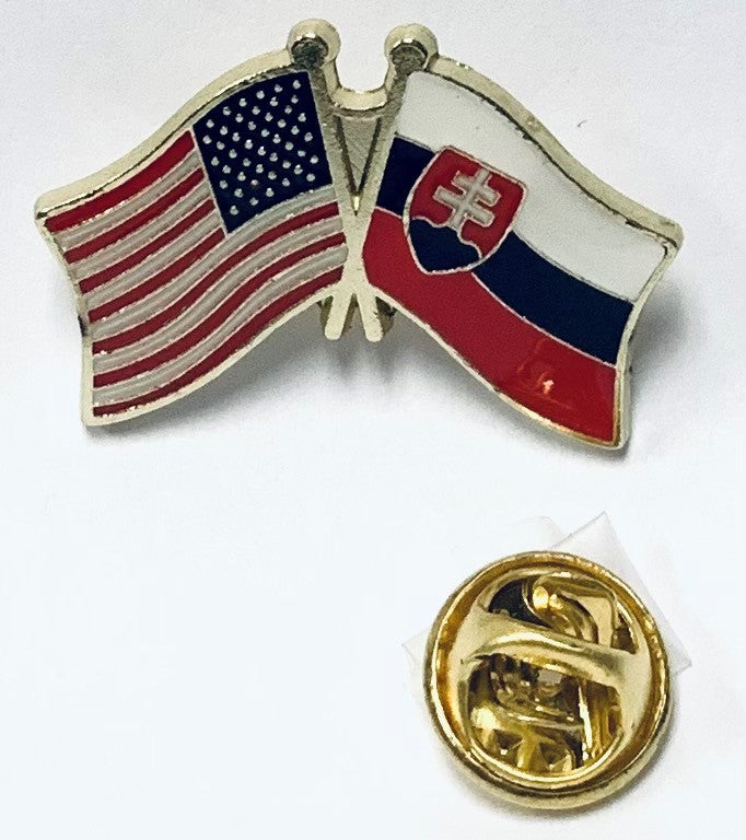 USA Slovakia Lapel Pin