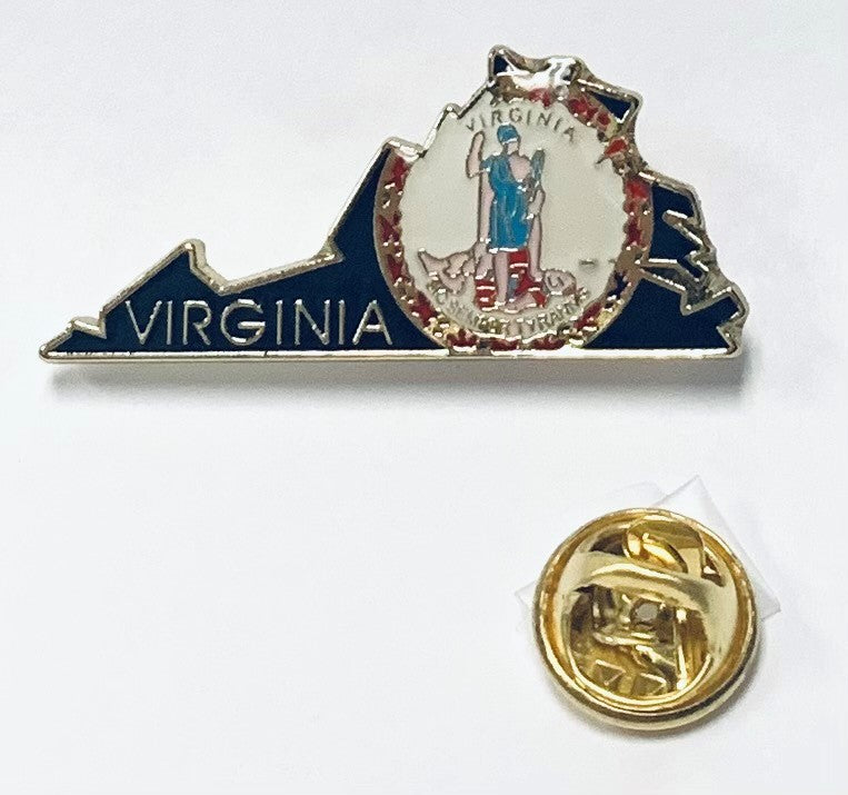 Virginia Map State Lapel Pin