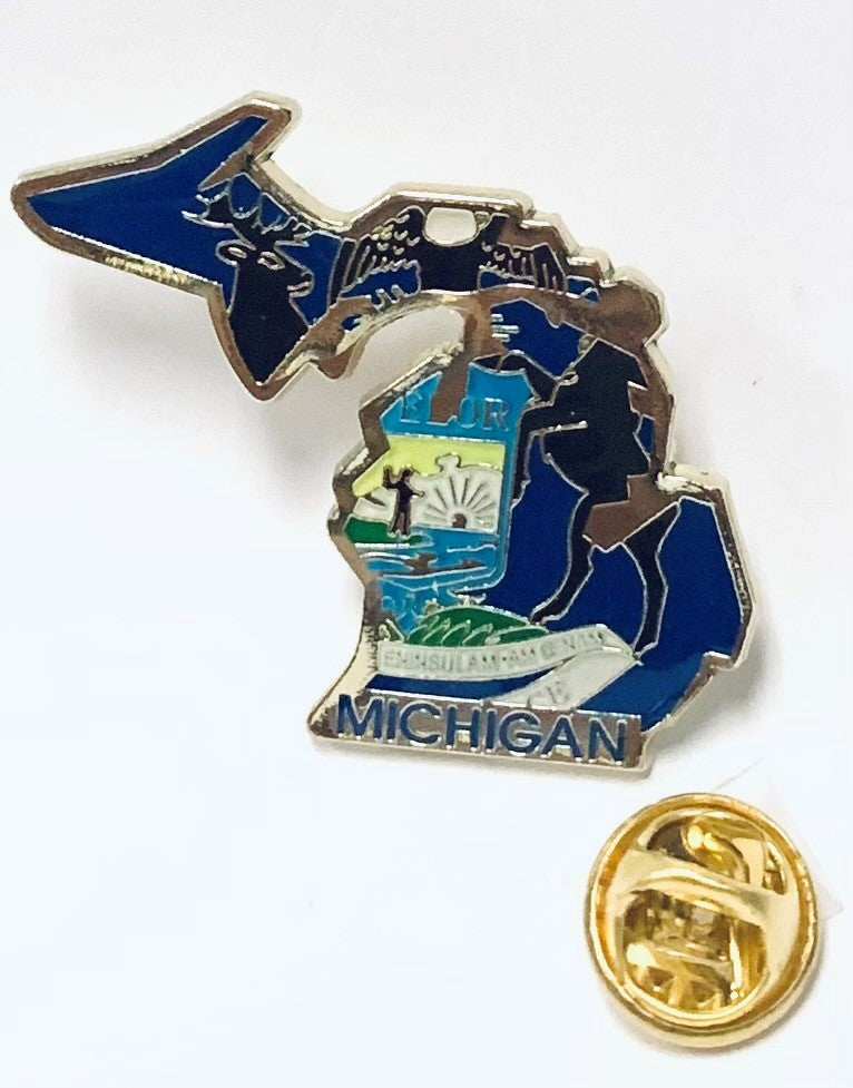 Michigan State Map Lapel Pin