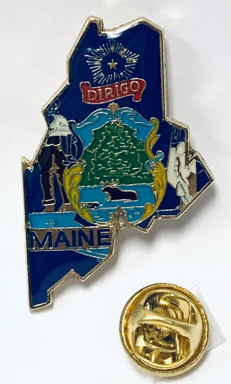 Maine State Map Lapel Pin