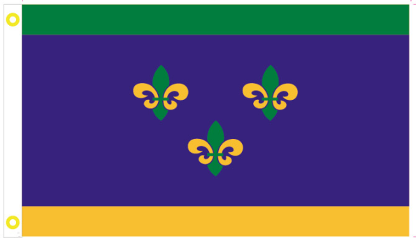 New Orleans Mardi Gras 3'X5' Flag ROUGH TEX® 100D