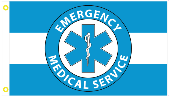 Emergency Medical Service Light Blue 3'X5' Flag ROUGH TEX® 100D