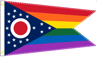 Ohio Pride LGBT Rainbow Flag 3'x5' ROUGH TEX® 100D