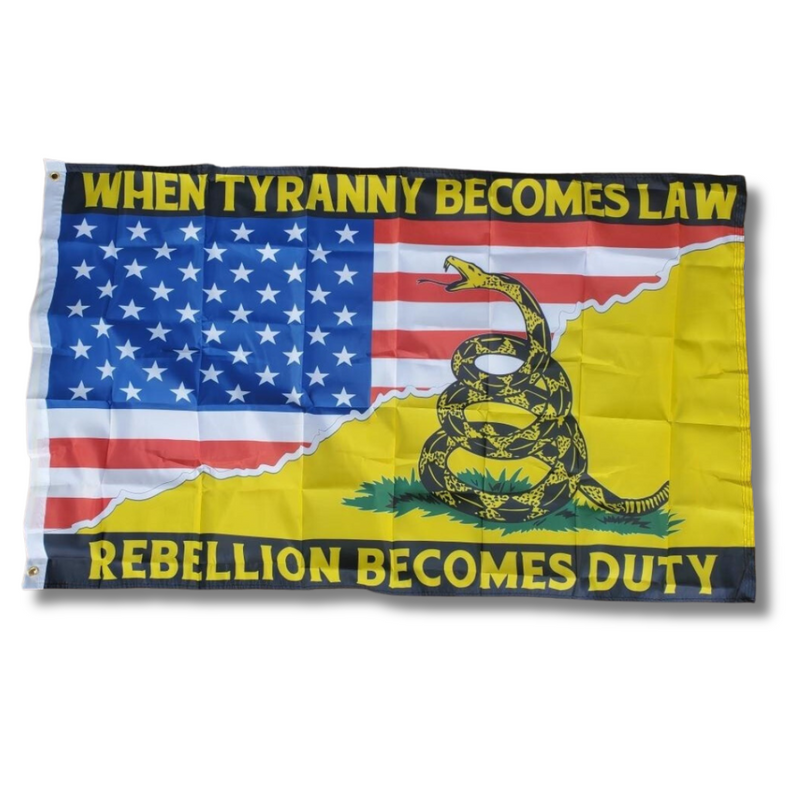 USA Don't Tread on Me Gadsden Tyranny Duty Honor 3'X5' Flag ROUGH TEX® 100D Team America Law Rebellion