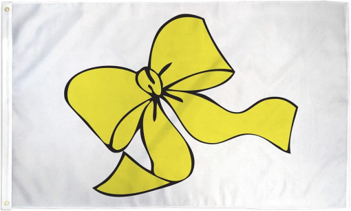 Yellow Bow 3'x5' Flag ROUGH TEX® 68D Nylon Support Our Troops Ribbon