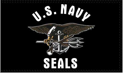 US Navy Seals Eagle Black 3'X5' Flag ROUGH TEX® 100D