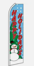 Happy Holidays Christmas 11.5'x2.5' Swooper Flag Rough Tex® Knit Feather