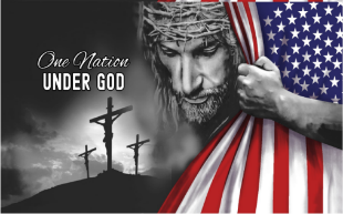 One Nation Under God USA Jesus 3'X5' Flag Rough Tex® 150D Nylon American Christian