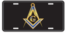Masonic Black Embossed License Plate Masons Blackout Auto Tag