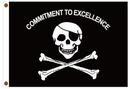 Commitment To Excellence Pirate 12"x18" Flag ROUGH TEX® 100D With Grommets