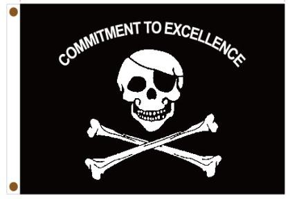 Commitment To Excellence Pirate 12"x18" Flag ROUGH TEX® 100D With Grommets