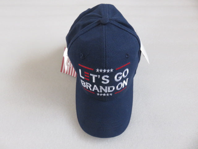 Let's Go Brandon Navy Blue Embroidered Cap