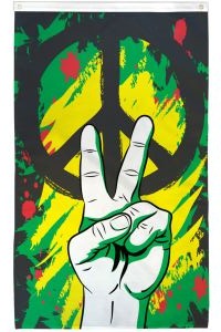 Peace Graffiti 3'x5' Flag ROUGH TEX® 68D Nylon with Sleeve and Grommets