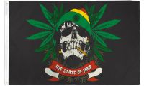Rasta Skull 3'x5' Flag ROUGH TEX® 68D Nylon Cannabis Leaf