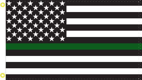 USA Thin Green Line 3'x5' Flag ROUGH TEX® 68D Nylon