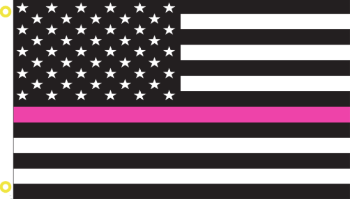 USA Thin Pink Line 3'x5' Flag ROUGH TEX® 68D Nylon