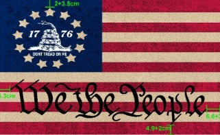 We The People Gadsden Vintage 12"x18" Double Sided Flag With Grommets ROUGH TEX® Knit Nylon