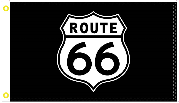 Route 66 Black 3'x5' Flag ROUGH TEX® 100D