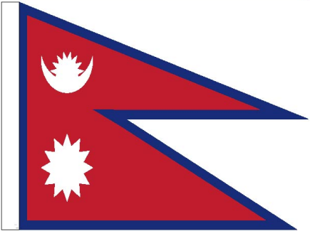 Nepal 12"x15" Stick Flag ROUGH TEX® 100D 30" Wooden Stick