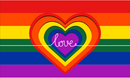 Love Heart Rainbow Pride 3'x5' Flag ROUGH TEX® 100D