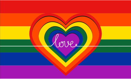 Love Heart Rainbow Pride 3'x5' Flag ROUGH TEX® 100D