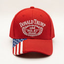 Donald Trump 47th President Old 47 Brand Red Embroidered Hat | USA Flag Embroidered Bill
