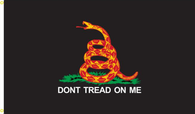 Gadsden Black 12"x18" Double Sided Flag ROUGH TEX® 68D