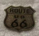 Route US 66 Gold Shield Lapel Pin Rt 66 Collectors Item