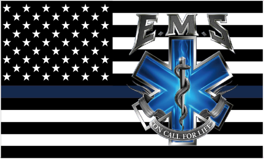 USA Emergency Medical Service Law Enforcement Memorial 3'X5' Flag ROUGH TEX® 100D