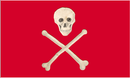 Crimson Jolly Roger Bloody Skull & Bones Pirate 3'X5' Flag ROUGH TEX® 100D Historic Banner Blood Red