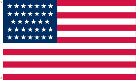 Union 34 Stars 2'x3' Embroidered Flag Rough Tex® Cotton