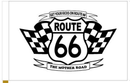 Route 66 White Checkered Flags 12"x18" Stick Flag ROUGH TEX® 100D Rt 66 30" Wooden Stick