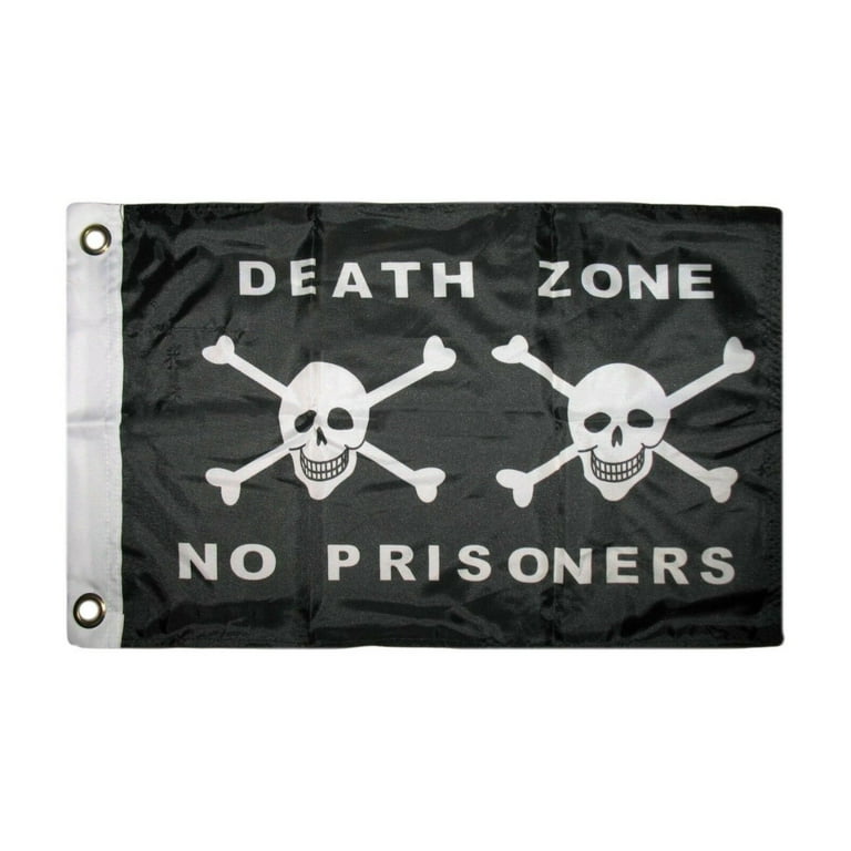 Death Zone No Prisoners skull & bones pirate flags 2x3 Feet