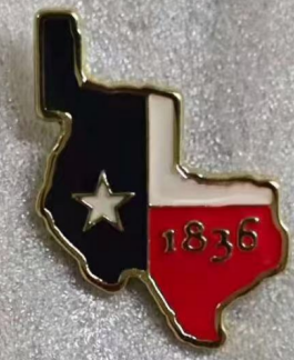 Texas 1836 Map Lapel Pin