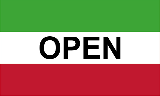 Open Italy 3'X5' Flag ROUGH TEX® 100D
