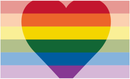 Rainbow Pride Heart Faded 3'X5' Flag ROUGH TEX® 100D