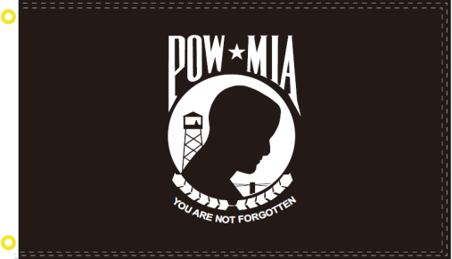 POW MIA 3'x5' Embroidered Flag ROUGH TEX® Cotton with Colored Box